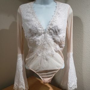 Victoria's Secret Mesh and Lace Bodysuit Sz S